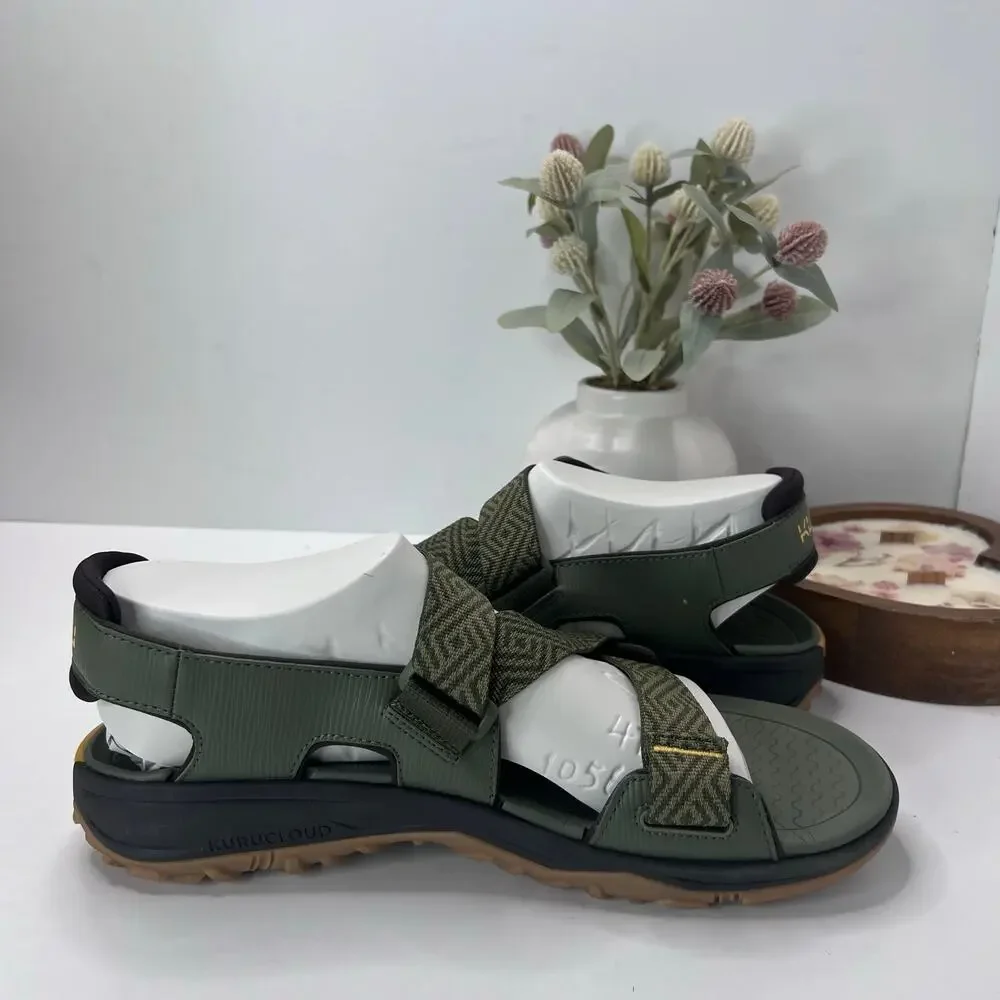 Kuru Current Strappy Comfort Sandal Olive Green/Yellow Men's 13 Medium NWD
